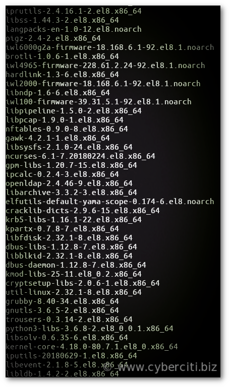 لیست پکیج‌های نصب شده روی CentOS با استفاده از دستور rpm