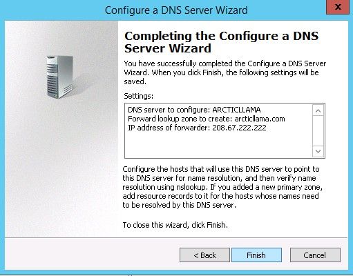 پایان نصب سرور DNS بر روی ویندوز سرور