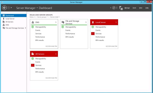 کادر جدید DNS Role در Server Manage