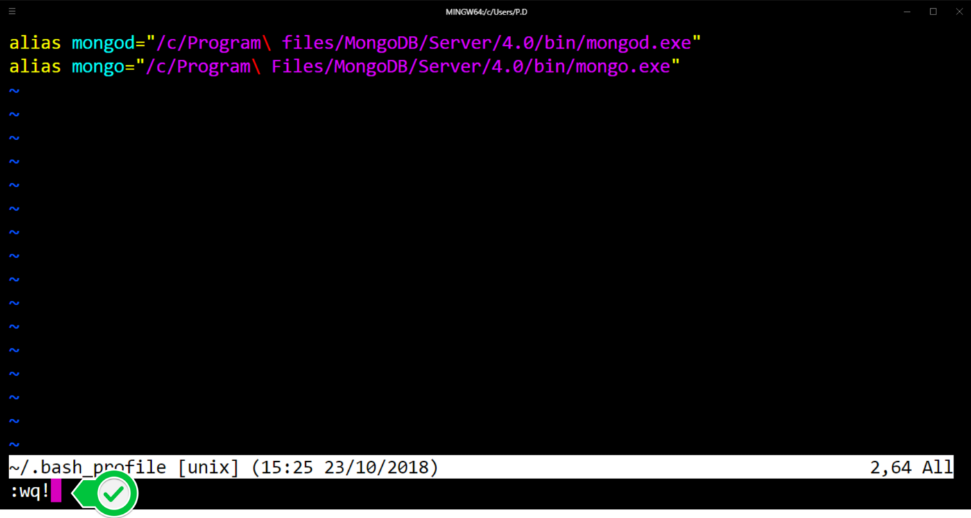 خروج از حالت insert