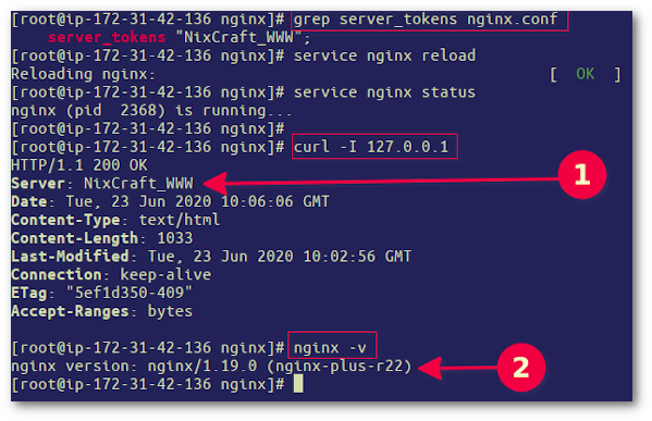 پنهان‌کردن نسخه Nginx و تنظیم یک نسخه یا اسم سفارشی