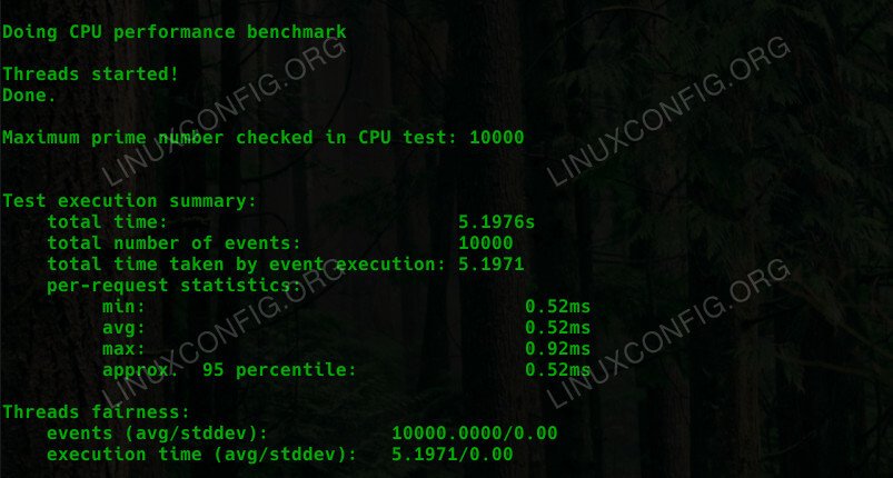 بنچمارک پردازنده Sysbench