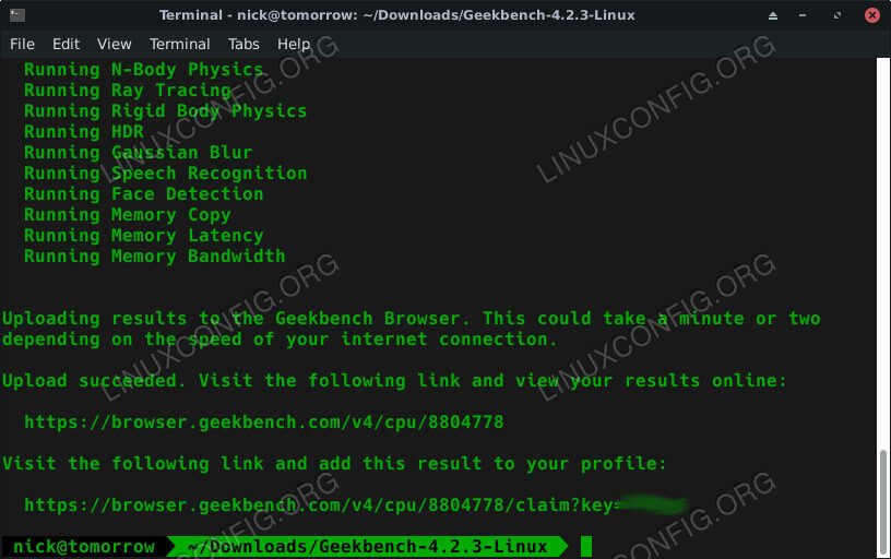تکمیل بنچمارک سیستم لینوکس GeekBench