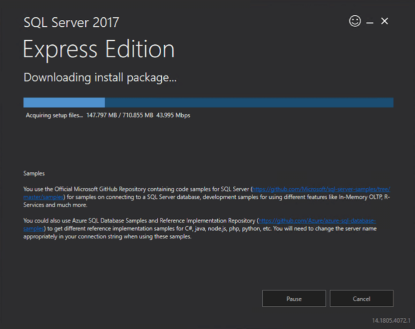 فرآیند نصب مایکروسافت SQL Server 2017 اکسپرس ادیشن