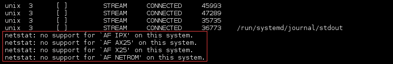 خروجی ترمینال فرمان netstat --verbose