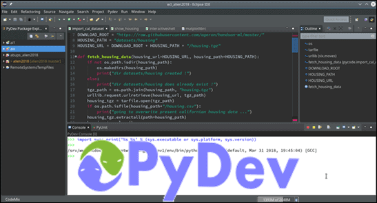 PyDev پایتون IDE کد ادیتور