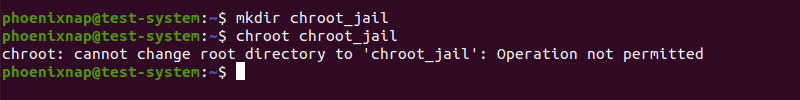 عدم موفقیت عملیات chroot jail