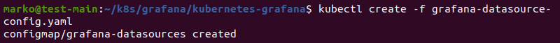 کاربرد kubectl برای ساخت grafana-datasources configmap