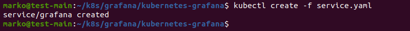 استفاده از kubectl برای ایجاد سرویس Grafana